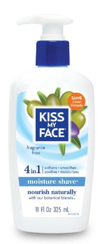 Kiss My Face Fragrance Free Moisture Shave, 11-Ounce Pumps (Pack Of 4)