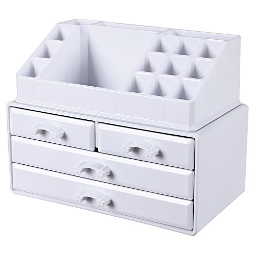 Songmics Muttertagsgeschenk Kosmetik Aufbewahrung Organizer 4 Schubladen Acryl weiß JKA0010 - 9