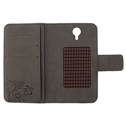 Gukas Design Genuino Cuero Case Para InnJoo Max 4 Pro 6  Flip Billetera Funda Carcasa De Lujo Autentico Ranuras Tarjetas Piel Premium Cover  Marron Oscuro 