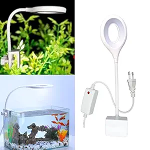 Petzlifeworld Aquarium LED Bowl Light, Fish Tank Light (Suits for 1-2 Ft Tank), 360 Degree Flexible Twist Holding Rod Light (S60) (Oval, Blue+White)