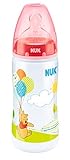 NUK First Choice Plus Winnie the Pooh Silicone Teat Bottle (300 ml, 0-6 Months, Red)