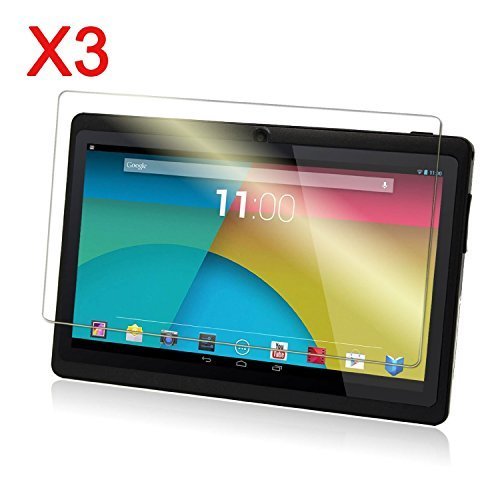 3 x Infiland 7inch Tabletten (7 Zoll) Ultra-Klar Schutzfolie - High Definition Kristallklar Displayschutzfolie Premium Screen Protector (HD Clear) (3 Stück)