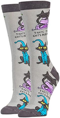 Oooh Yeah Women's Combed Cotton Crew Socks Funny Christmas-Cats Pajamas