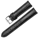Leder Uhrenarmband Uhrenarmbänder - 18 mm bis 22 mm Wasserdicht Hochwertige Uhrenarmband Ersatz für Daniel Wellington Dw Uhrenarmband Tissot Seiko Omega Uhr Zubehör (20mm, Schwarz)