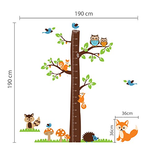 Walplus Wandaufkleber Familie Wanddekor Papier Kunst Deko Fuchs Baum Körpergrößenmessung - 3