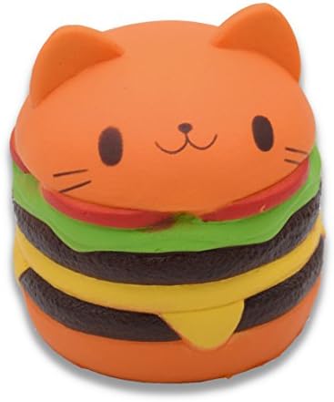 Seprovider Squishy Jumbo Cat Hamburgers Bread Slow Rising Squeeze Toy Super Cute Kawaii Soft Squishies