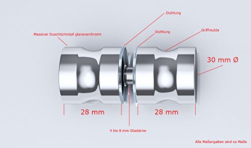 Design Türknauf TK01, Türgriff, Duschtürknopf, Duschtürgriff, Dusche, Griff, Beschläge - 6