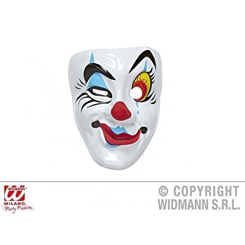 Einfache Gesichtsmaske Clown Maske rot - gelb - blau - schwarz