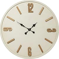Kare Wanduhr Cement Reloj de Pared, Piedra, Weiß, 5.5 x 81 x 81 cm