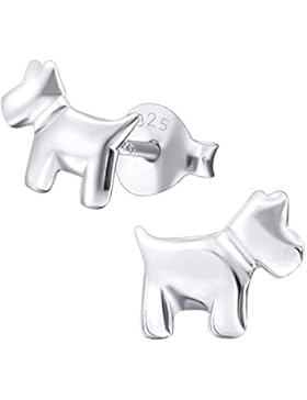 Laimons Kids Kinder-Ohrstecker Kinderschmuck Hund Schnauzer Sterling Silber 925