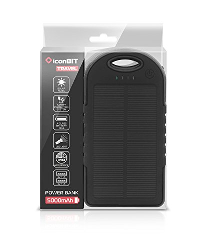 Iconbit Powerbank FTB Travel Spritzwassergeschuetzte Powerbank mit Solar Panel LED-Lampe fuer Ihr Smartphone und Tablet - 5