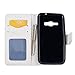 Galaxy J1 2016 Case,Galaxy J1 2016 Wallet Case,Leeook Retro Elegant Pretty Creative White Embossing Love Heart Butterfly Flower Flip PU Leather Fold Wallet Pouch Case with Strap Stand Credit Card ID Cash Holders Book Style Stand Function Magnetic Closure Case Cover for Samsung Galaxy J1 2016 + 1x Black Stylus