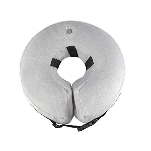 Preisvergleich Produktbild THFPetting Heimtierbedarf Aufblasbarer PVC-Anti-Schnarch-Ring Haustierkragen Anti-Beiß-Ring Aufblasbarer Hundering-Sockel grau_XL45 * 44CM