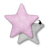 Amilian Kissen Stern Herzen Rosa Dekokissen Kuschlig Flauschig ca. 60 cm - 3