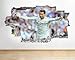 Produktbild Ronaldo Real Madrid Vinyl zerstörten Jungen Schlafzimmer Wandbild Wand Aufkleber 3D Kunst Aufkleber, Medium (52x30cm)