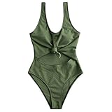 bañador verde oscuro mujer Material: Poliéster, spandex; Material suave, transpirable y cómoda.