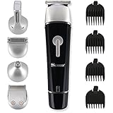 SUPRENT Men’s Beard Trimmer Kit, 5 in 1 Body Groomer Kit for Head, Facial and body hair trimmer, Waterproof and Rechargeable Cordless