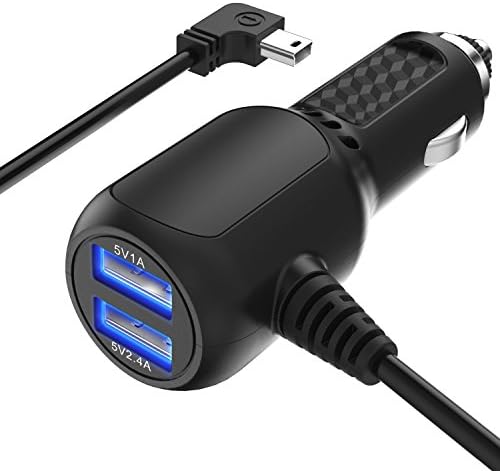 Garmin Nuvi Car Charger APPHOME 2 USB Ports 12V/36V 3.4A Car Vehicle Power Charger Adapter Built-in Mini USB Cord Cable for Garmin GPS Nuvi 57LM C255 2539LMT 2597LMT Dashcam