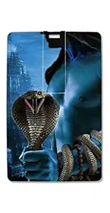 SmartNxt Credit Card Shape 32GB Designer Pen Drive ||Blue||Spiritual||Lord Shiva