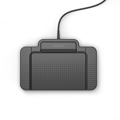 Philips ACC2330 Foot control for Philips Digital dictation systems, 4 pedal, individually configurable, non-slip, robust, ergonomic design, USB, anthracite