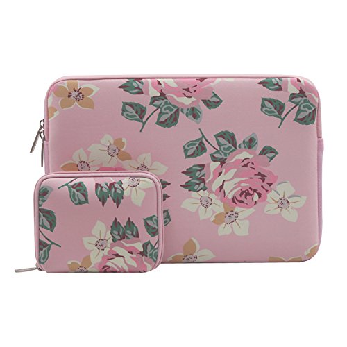 MOSISO Wasserresistente Lycra Laptop Hülsen Beutel Abdeckung für 13-13.3 Zoll MacBook Pro, MacBook Air, Notebook mit kleinem Kasten Fall, Rose Rosa