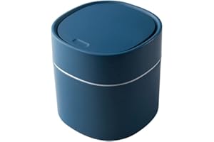 croselyu Mini Desktop Mülleimer mit Deckel Sanitär Eimer schälen Melone Samen Shell Müll Mülleimer Auto Mülleimer，1 Stück(blau)
