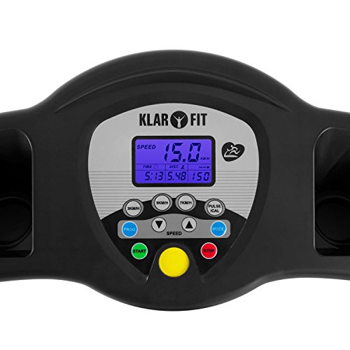 Klarfit Pacemaker X3 Laufband Heimtrainer (1,5 PS, 12 km/h, Trainingscomputer, Pulsmesser, 3 Steigungsstufen, zusammenklappbar) verschiedene Farben - 5