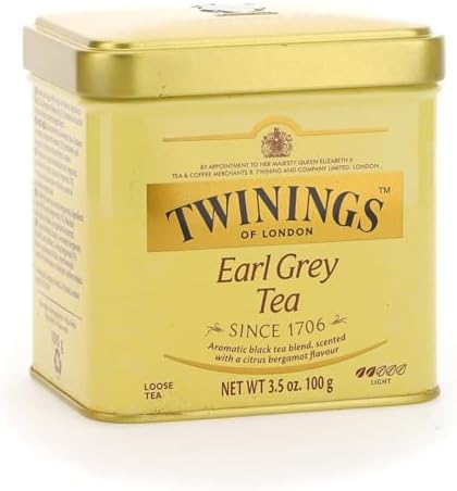 Twinings, Earl Grey Tea Sfuso, Miscela di Tè Neri Selezionati con Aroma al Bergamotto, Gusto Morbido e Bilanciato, Infusi e Tisane, 1 Confezione in Latta da 100 g