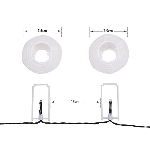 Uping® Solar Lichterkette 20er led Lampion Laterne für Party, Garten, Weihnachten, Halloween, Hochzeit, Beleuchtung Deko in Innen und Außenbereich usw. Wasserdicht 4,5M warm weiß - 3