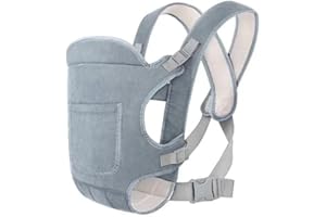 ZENTAURUS - MOCHILA PORTABEBES - ERGONOMICA - PARA PORTA BEBE RECIEN NACIDO HASTA 15KG - MOCHILA PORTEO TRANSPIRABLE Y ACOLCHADA (Gris)