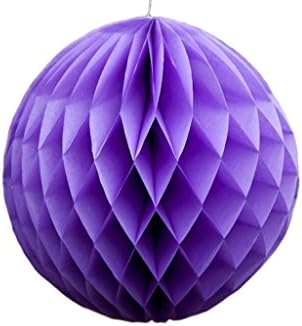 Wedding Decor Tissue Paper Honeycomb Hanging Balls Wedding Recept‭ion Decoration Christmas Festival Birthday Baby Shower Bridal Shower by KTLShop (8" (20cm), Purple)