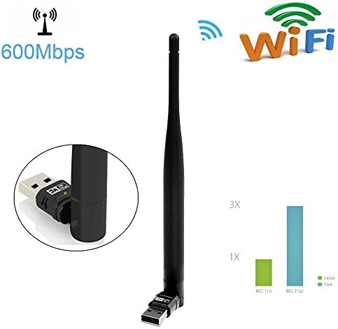 Wireless USB Adapter, Urant AC600 Wifi USB Wireless Dual Band 5Ghz 2.4Ghz with 5dBi Antenna IEEE 802.11 a/b/g/n/ac WiFi Dongle - Support Windows XP/7/8/8.1/10 Mac OS 10.6
