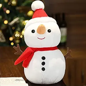 HUG n FEEL SOFT TOYS Snowman Plush Toy Stuffed Snowman Animal Christmas Holiday Pillow Soft Toys for Christmas Decorations 35cm