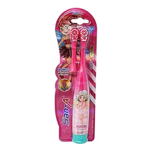 Parteet Kids Cartoon Printed Extra Soft Electric Battery Powered Toothbrush for Girl Kids(1Pc)