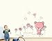 Revesun Removable Pink bear Wall Sticker home docor girl nursery room baby wallpaper