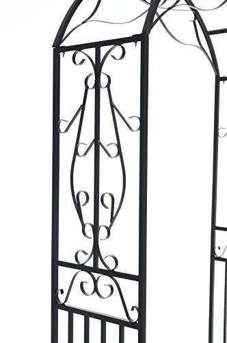 CLP Metall-Rosenbogen, prunkvoll, Eisen pulverbeschichtet, Höhe 220 cm, Breite 120 cm, Tiefe 44 cm schwarz - 5