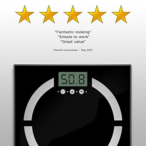 Duronic BS401 Digitalwaage mit Körperfett Analyse bis zu 180kg – dünner Glasboden, Badezimmer Maßstab, Touchbildschirm - 7