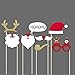 Produktbild UEETEK Weihnachten Photobooth Requisiten 8ST DIY-Kit für Party liefert mit Brille Schnurrbart Hirsch Horn Weihnachtsmütze