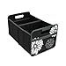 Produktbild Faltbox Classic Large Lava Schwarz / Blumen 32x50x27,5cm stabil, abwischbar, Polyester Drinnen Draußen Boot Wohnmobil Kofferraumbox Wohnwagen Transport Einkaufskorb