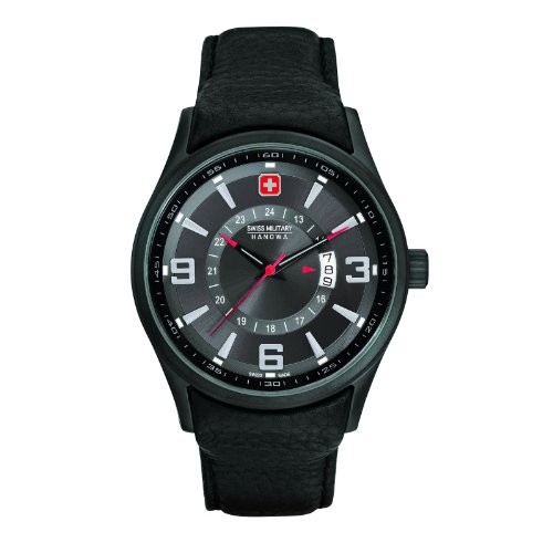 Swiss Military Hanowa Herren-Armbanduhr XL Analog Quarz Leder 06-4155.13.007 Swiss Military Hanowa Herren-Armbanduhr XL Analog Quarz Leder 06-4155.13.007