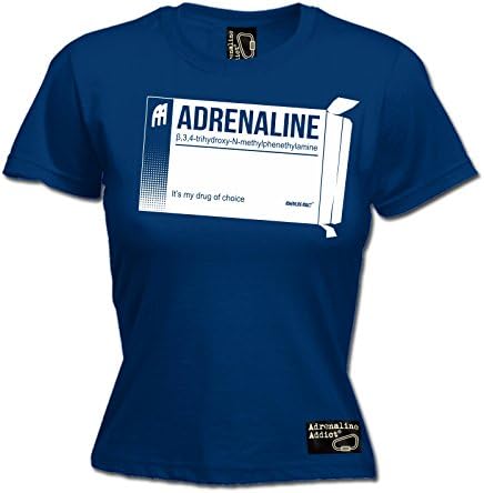 Adrenaline Addict Premium Womens Adrenaline Its My Drug Of Choice Fitted T-Shirt Tee/Rock Climbing Funny Fashion Birthday Gift Bouldering accessories Clothing Christmas Present For Her
