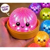 Işıklı Simli &Ccedil;in Mantısı B&uuml;y&uuml;k Boy Sukuşi Oyuncak Yumuşak Sıkılabilir Squishy - 1 Adet