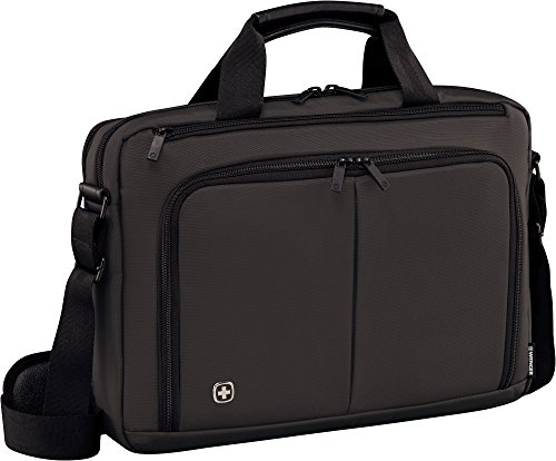 Wenger 601067 Source 16  Laptop Aktentasche  gepolsterte Laptopfach mit iPad Tablet eReader Tasche in grau  8 Liter 
