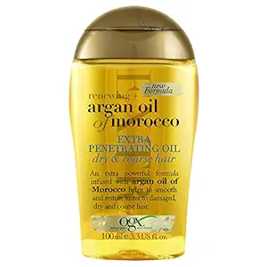 OGX Hair Oil, Renewing + Argan Oil Of Morocco, Extra Penetrating Oil, Dry and Coarse Hair Types, 100 ml