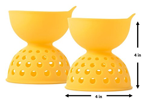 OXO Good Grips 11207000MLNYKEU Eier-Pochierer, Silikon, gelb, 36.06 x 22.09 x 13.20 cm, 2 Einheiten - 8
