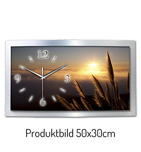 Relax Chill Out Wanduhr 3D XXL Designer leise Funk Motiv Funkuhr Wandbild modernes Design WAA067FL Kreative Feder (50x30cm) - 2