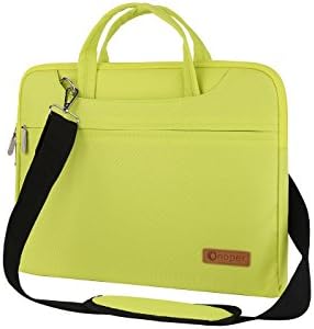 Onoper Multi functional Portable Thin Light Laptop Sleeve Messenger Briefcase Pocket Case Carrying Case Bag Pouch for Notebook / MacBook / Ultrabook /Computers / Tablet / Chromebook / Messenger Case with Handle and Removable Carrying Strap For Acer/Asus/Dell/Fujitsu/Lenovo/HP/Samsung/Sony/Toshiba (13-14'', Green)