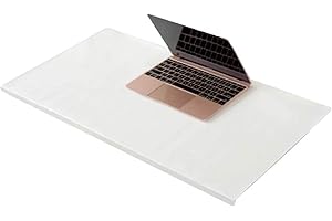 YULY Luxury Leather Desk Pad, Large Mouse Pad with Edge Protector, Waterproof Smooth Writing Mat for Laptop Keyboard-100X50cm-White