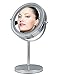Jeking 7 Inch LED Table Mirror Silver/Chrome UV Finish 10X Magnification D710 Makeup Mirrors Cosmetic Beauty With CE Approved