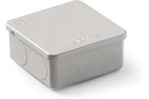 Famatel - Caja estanca IP55 | Tapa a presión | Sin conos | 80x80x36 | Gris